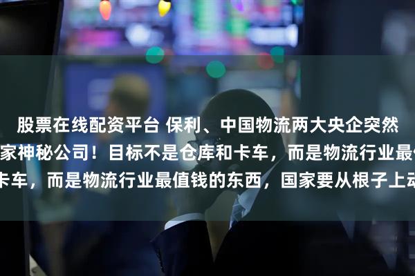 股票在线配资平台 保利、中国物流两大央企突然联手，砸100亿入股一家神秘公司！目标不是仓库和卡车，而是物流行业最值钱的东西，国家要从根子上动刀了
