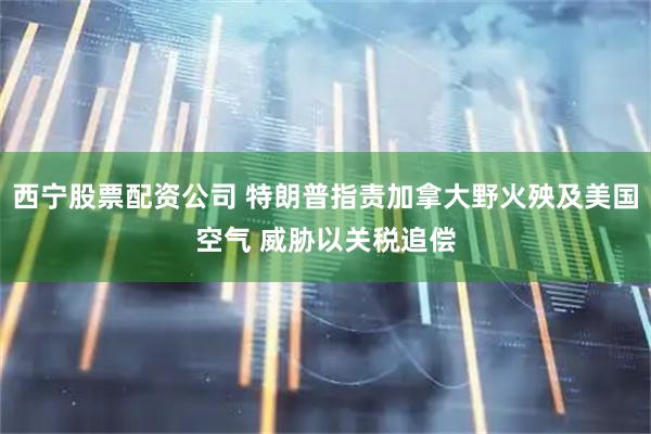 西宁股票配资公司 特朗普指责加拿大野火殃及美国空气 威胁以关税追偿